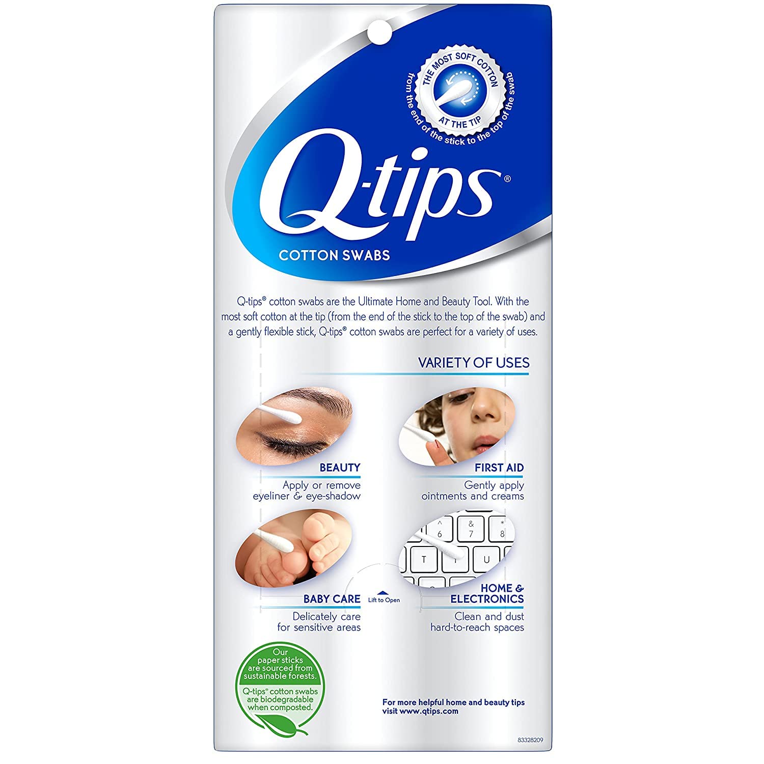 Q-tips Cotton Swabs For Hygiene And Beauty Care Original Cotton Swab Made With 100% Cotton 1500 Count