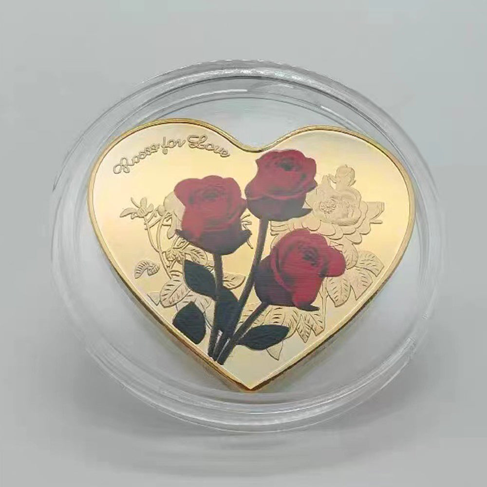 2022 Heart-Shaped Rose 52 Languages I Love You Love Badge