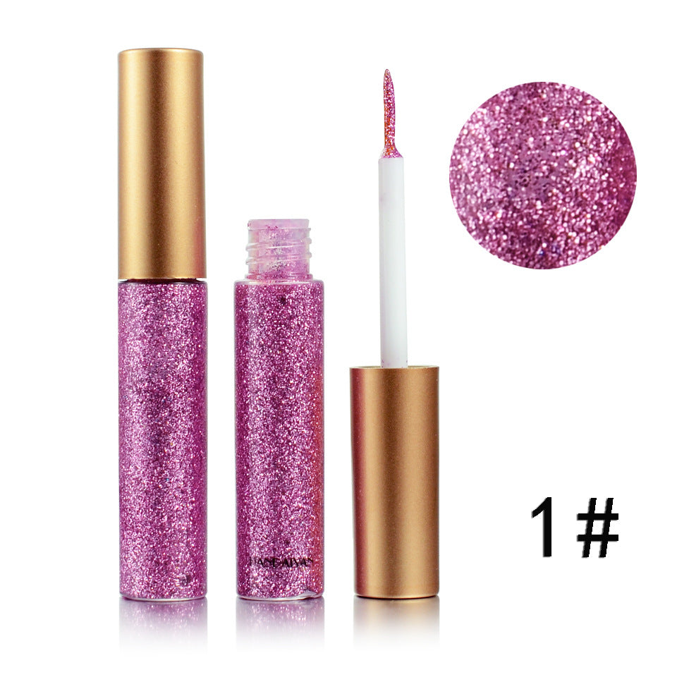 HANDAIYAN 10 Colors Liquid Glitter Eyeliner Set, Metallic Shimmer Glitter Eyeshadow, Long Lasting Waterproof Shimmer Spa