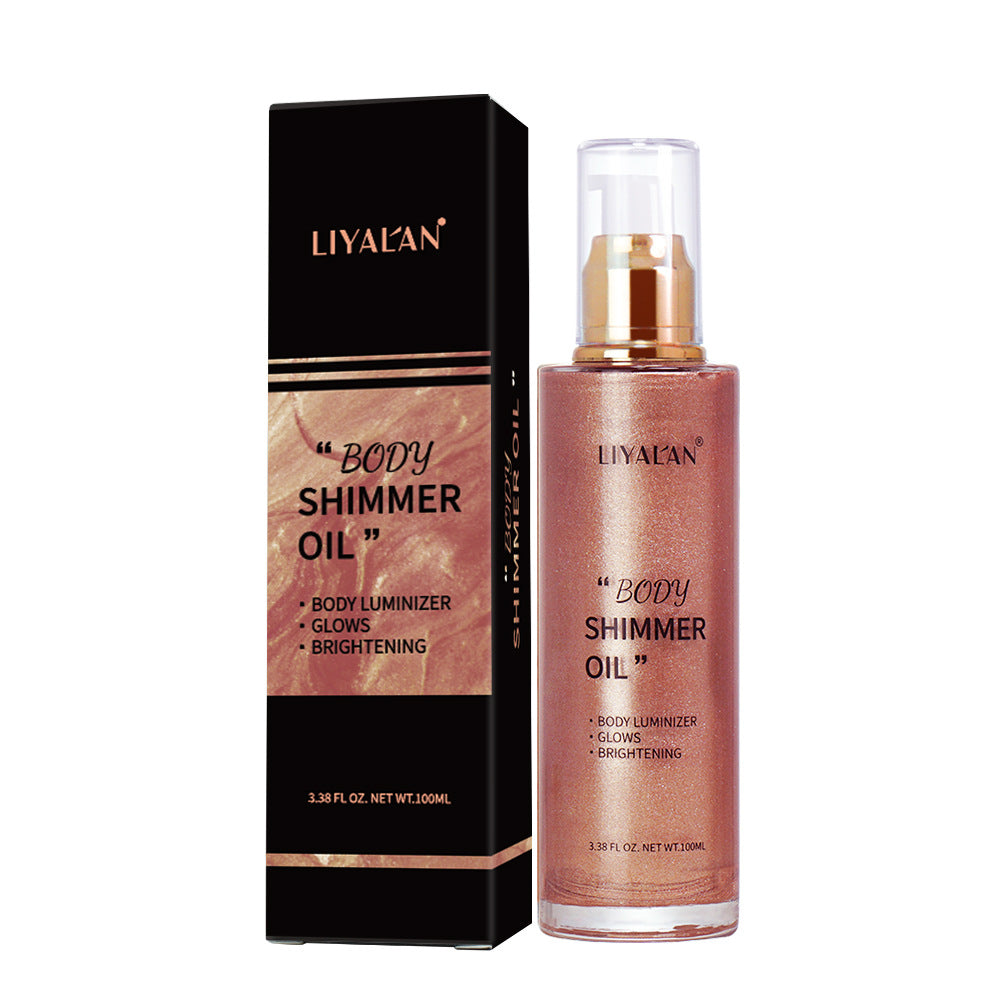 Liyalan Shimmer Body Oil Gold 5 Color Bronze Face Glow Pearl Highlighter Illuminator Body Makeup Shine Glitter