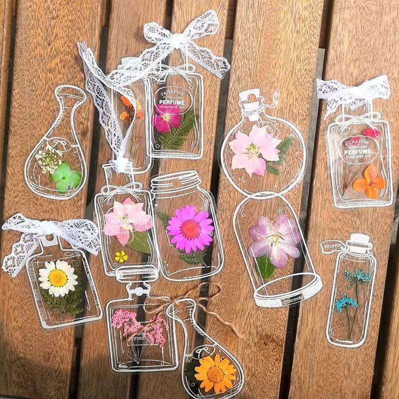 20PCS Transparent DIY Dried Flower Bookmarks