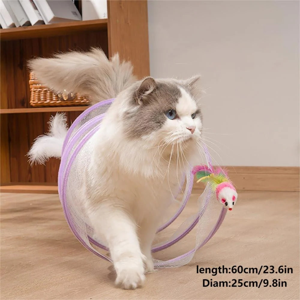 Springy Spiral Cat Tunnel S-Shape Pet Entertainment Toy