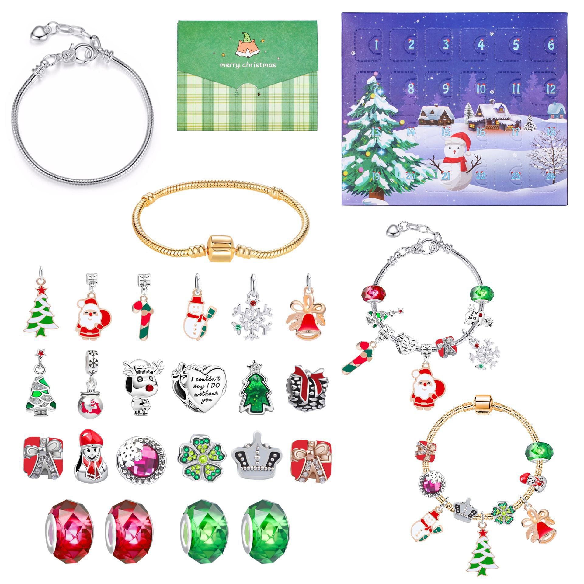 🎅🎄24-Pocket Christmas Puzzle DIY Jewelery Gift Set