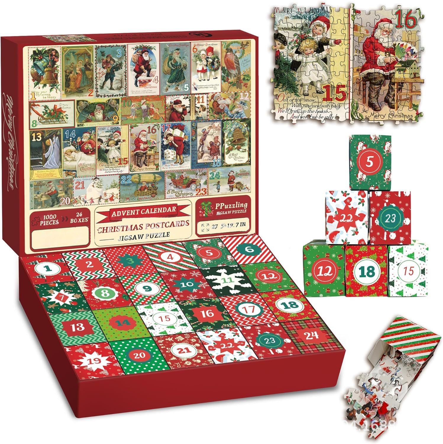 Christmas Advent Calendar Jigsaw Puzzle 1000pcs/1008pcs